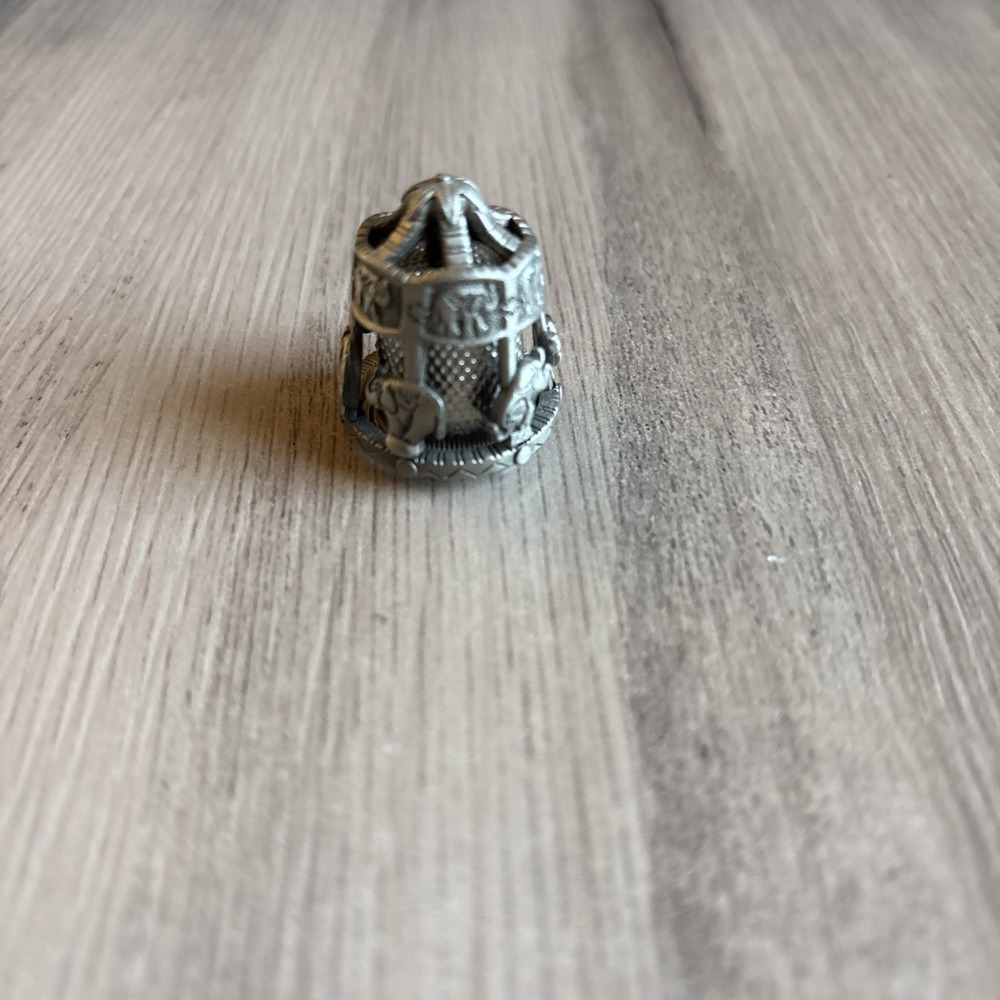 Nicholas Gish Pewter Thimble Elephant Carousel Vintage Style Made in USA